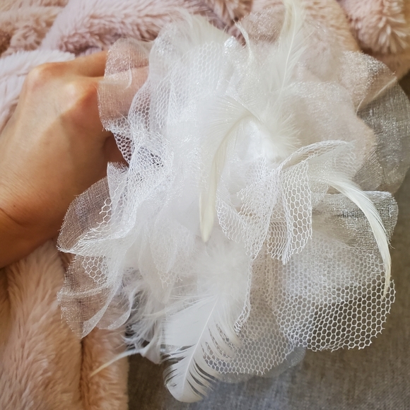 Brand New Bridal Tulle Feather Headpiece Fascinator Headband Hair Accessory - Picture 5 of 5